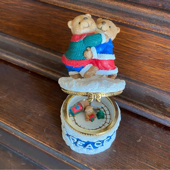 Christmas Bears Trinket Box with Secret Compartment under...